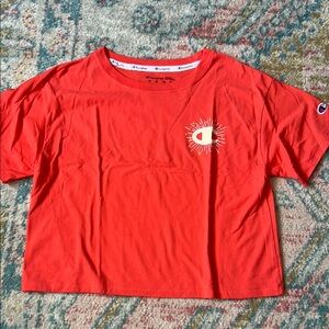 Champion Bright Red Graphic Crop Top